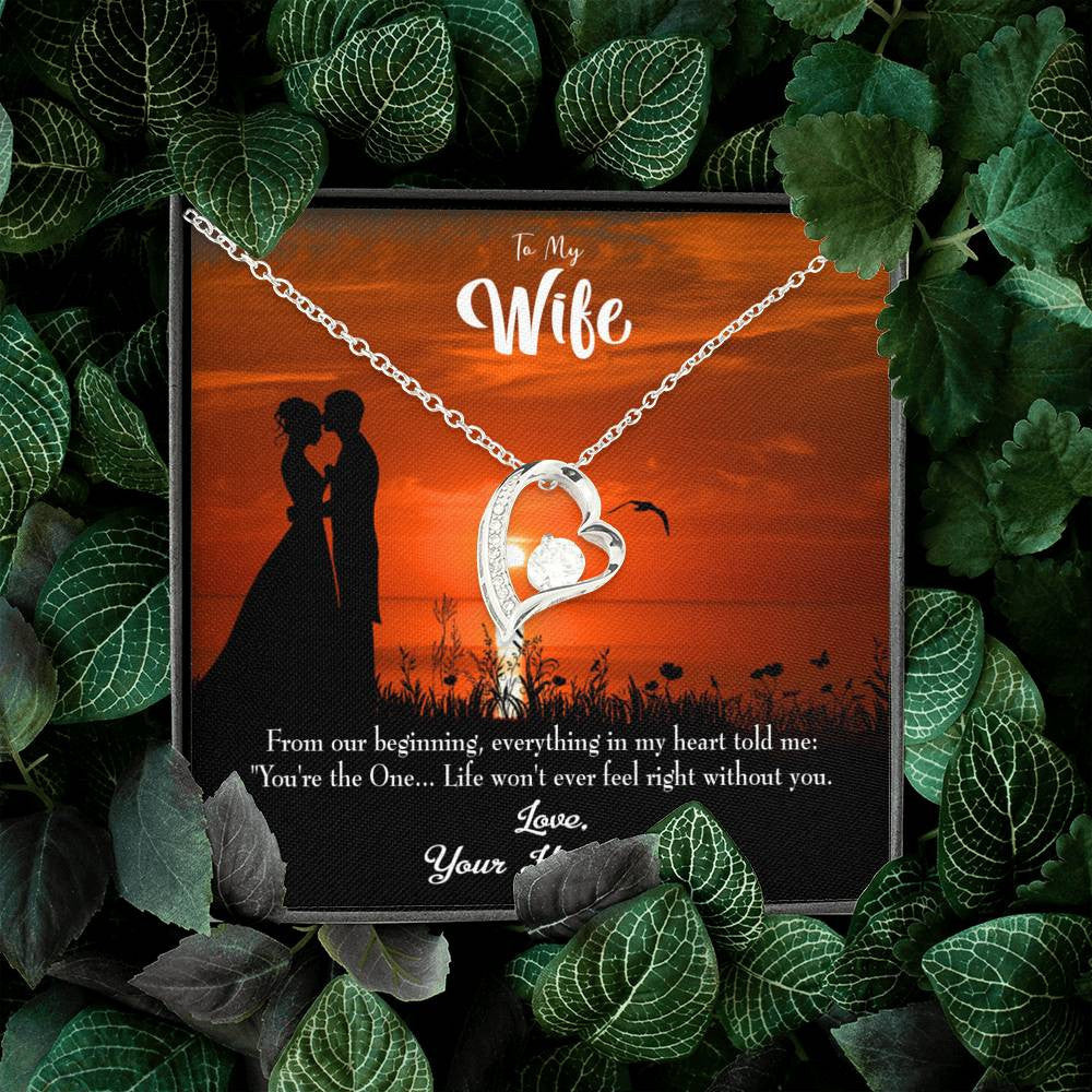 Gift For Wife You're The One! Forever Love NecklaceHeart Pendant Stainless Steel or 18k Gold - Forever Love Necklace Gift Idea For Woman