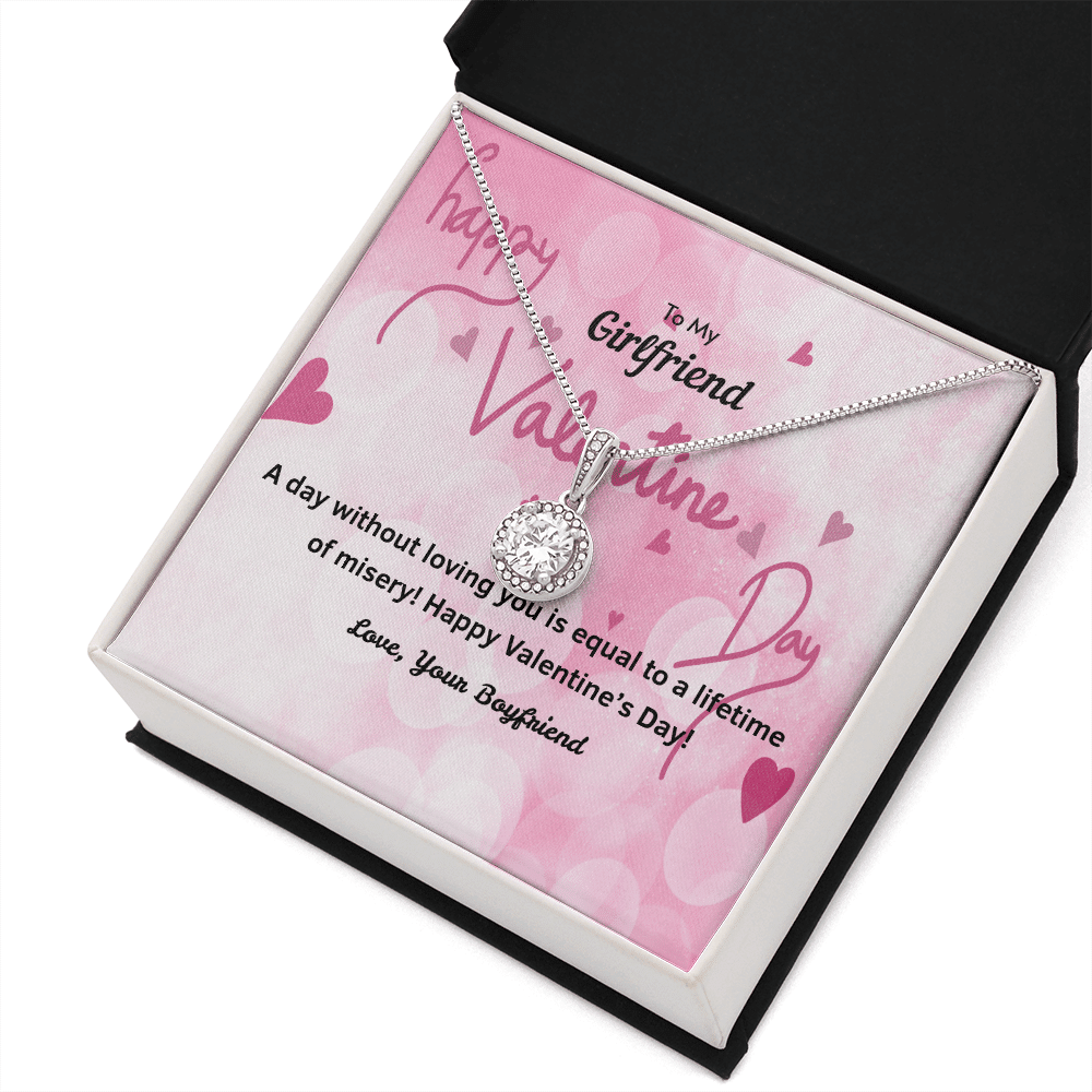 To My Girlfriend Valentines Gift A Day Without Loving You Hearts Eternal Union Necklace - Eternal Hope
