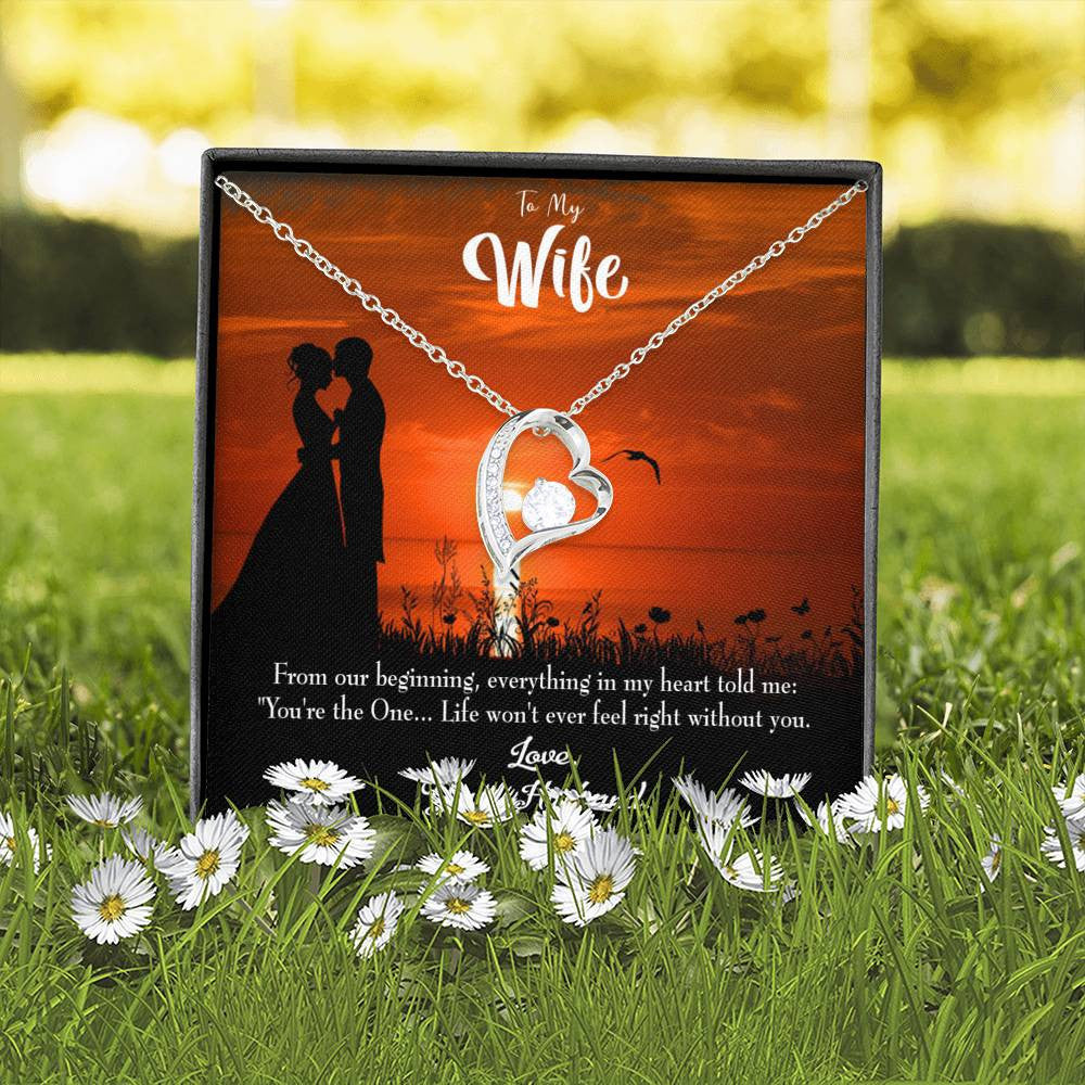 Gift For Wife You're The One! Forever Love NecklaceHeart Pendant Stainless Steel or 18k Gold - Forever Love Necklace Gift Idea For Woman