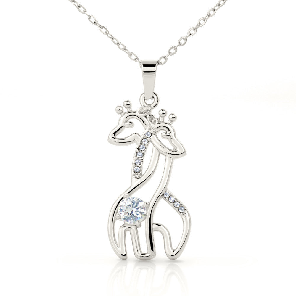 To My Wife I Count You Twice Giraffe Charm Necklace Message Card - Giraffe Necklace