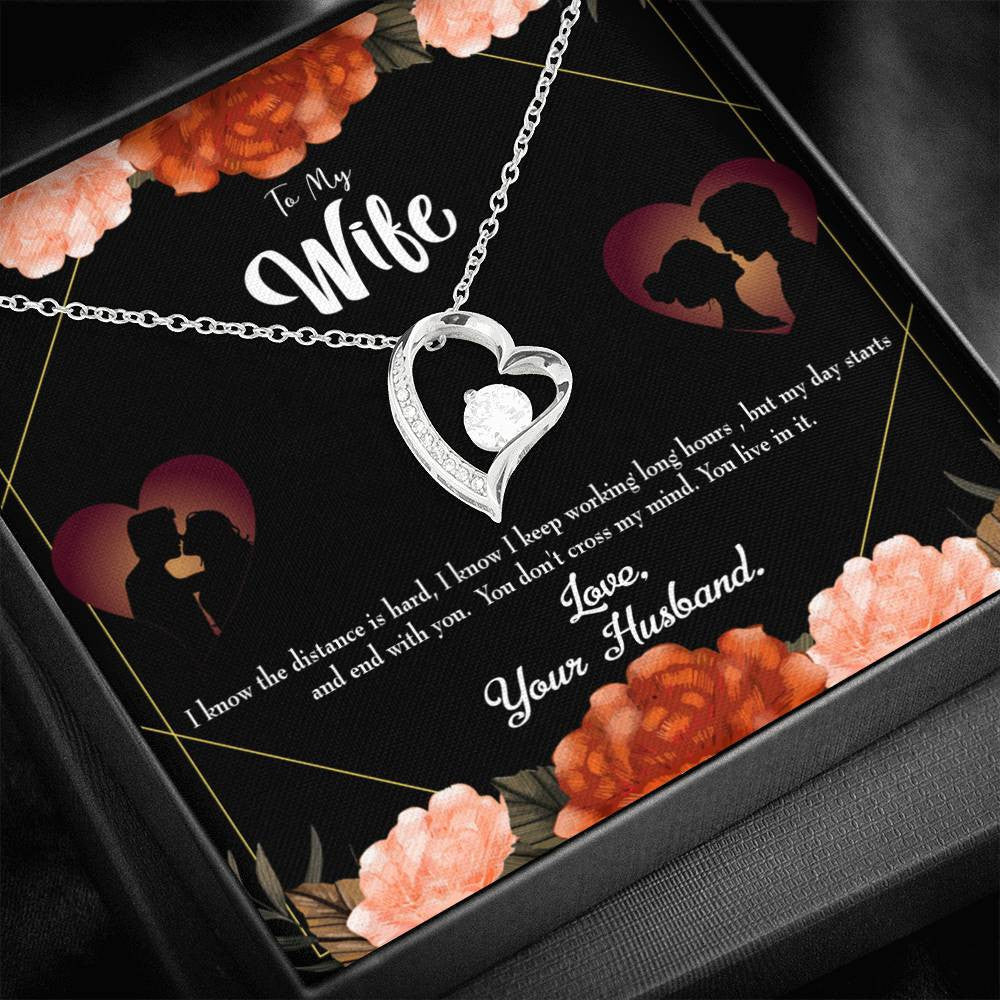 Gift For Wife Live In My Mind Forever Love NecklaceHeart Pendant Stainless Steel or 18k Gold - Forever Love Necklace Gift Idea For Woman
