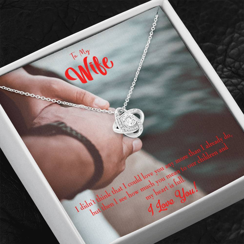 To My Wife Meaningful Wife Message Wife Infinity Knot Necklace Keepsake Message Card Stainless Steel Cz Pendant - Luxury Love Knot Necklace Meanful Gift Idea For Her/Him