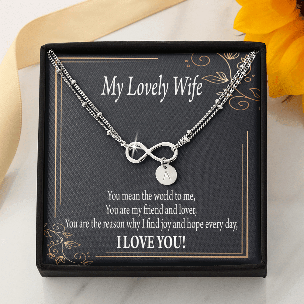 To My Wife You Are The Reason Infinity Bracelet With Initial Charms - Infinity Bracelet