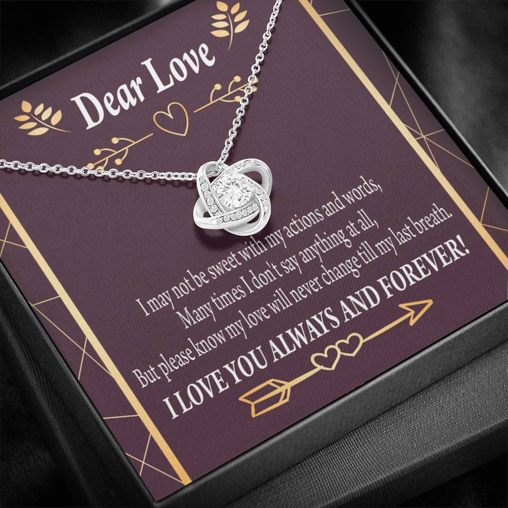 Apology To Wife Girlfriend My Love Love Knot Pendant Necklace Stainless Steel W Cz Stone - Luxury Love Knot Necklace Meanful Gift Idea For Her/Him
