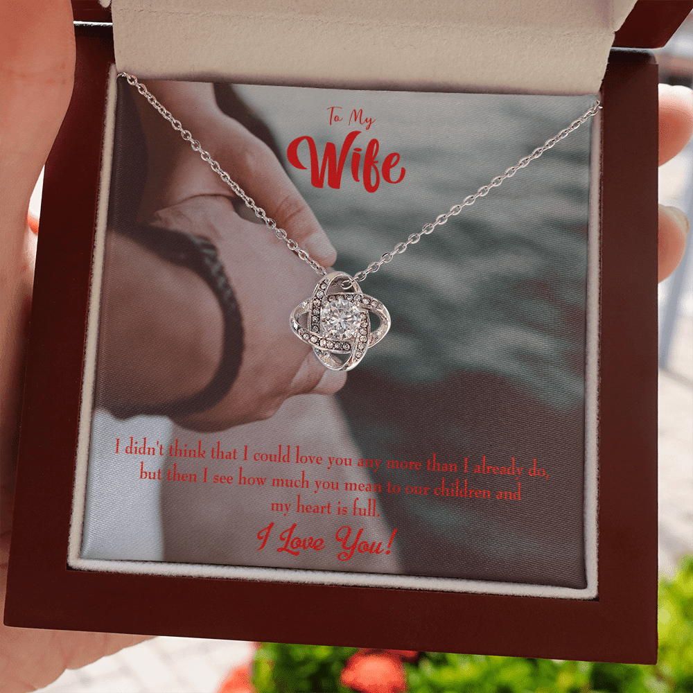 To My Wife Meaningful Wife Message Wife Infinity Knot Necklace Keepsake Message Card Stainless Steel Cz Pendant - Luxury Love Knot Necklace Meanful Gift Idea For Her/Him