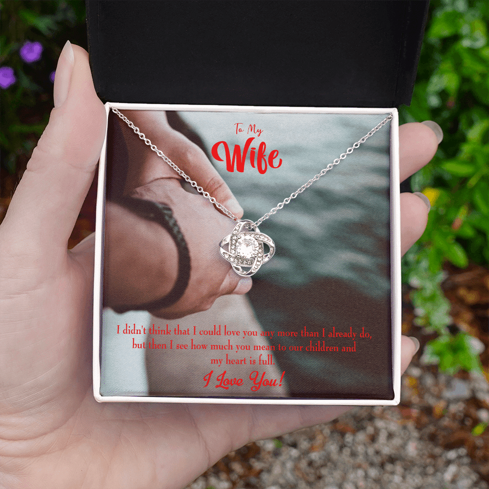 To My Wife Meaningful Wife Message Wife Infinity Knot Necklace Keepsake Message Card Stainless Steel Cz Pendant - Luxury Love Knot Necklace Meanful Gift Idea For Her/Him