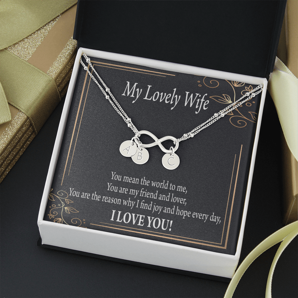 To My Wife You Are The Reason Infinity Bracelet With Initial Charms - Infinity Bracelet