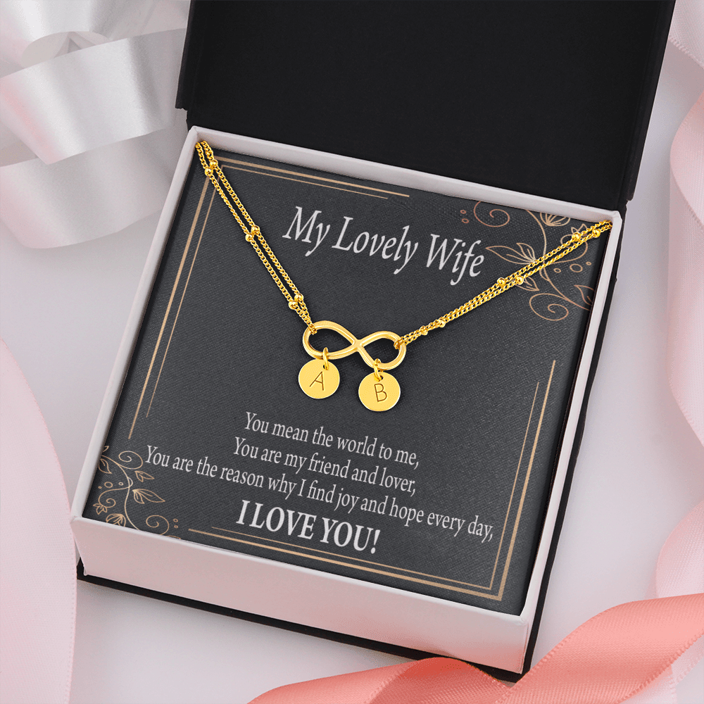 To My Wife You Are The Reason Infinity Bracelet With Initial Charms - Infinity Bracelet