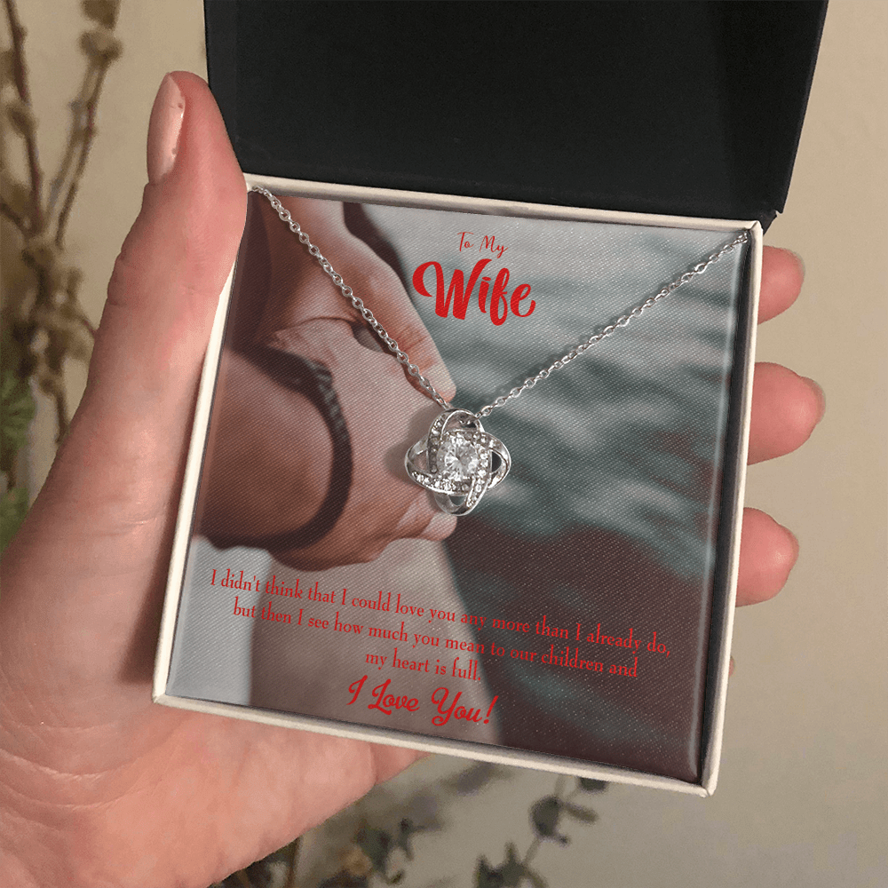 To My Wife Meaningful Wife Message Wife Infinity Knot Necklace Keepsake Message Card Stainless Steel Cz Pendant - Luxury Love Knot Necklace Meanful Gift Idea For Her/Him