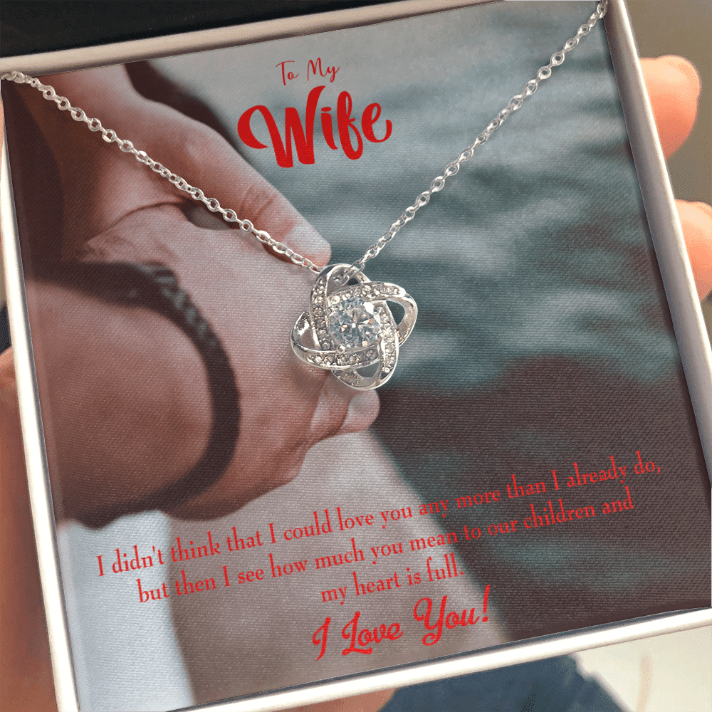 To My Wife Meaningful Wife Message Wife Infinity Knot Necklace Keepsake Message Card Stainless Steel Cz Pendant - Luxury Love Knot Necklace Meanful Gift Idea For Her/Him