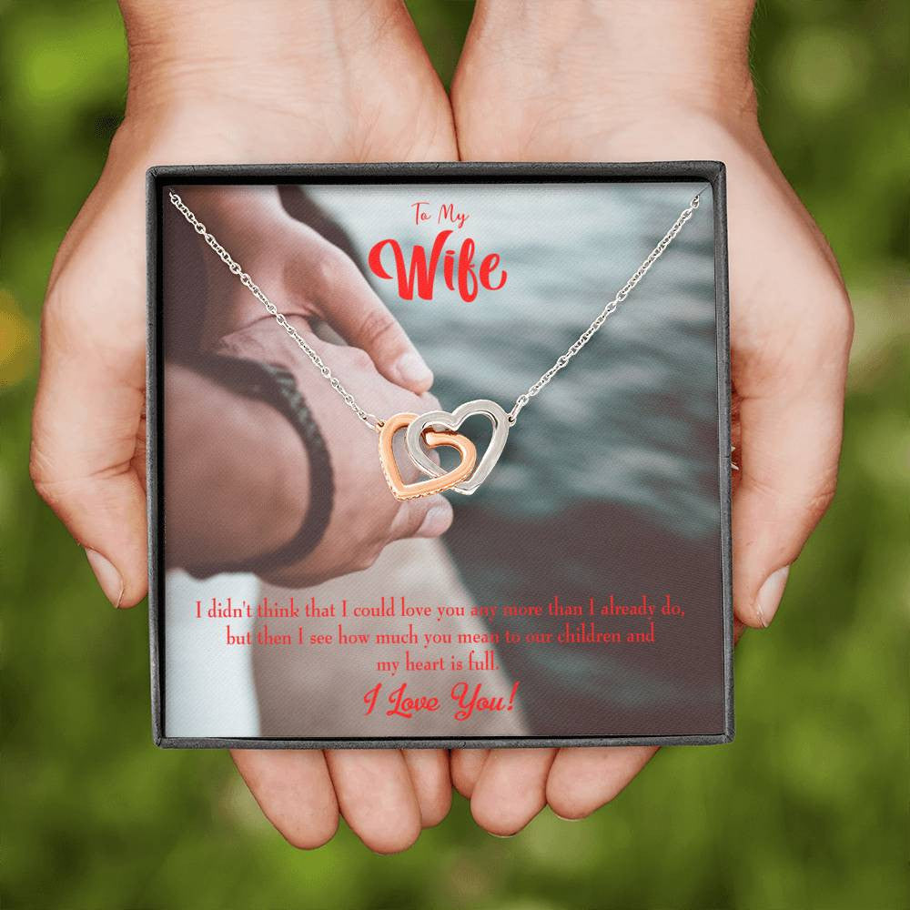 Wife Gift For Wife Birthday Meaningful Wife Message Inseparable Love Pendant 18k Rose Gold Finish 16� - Interlocking Hearts Necklace