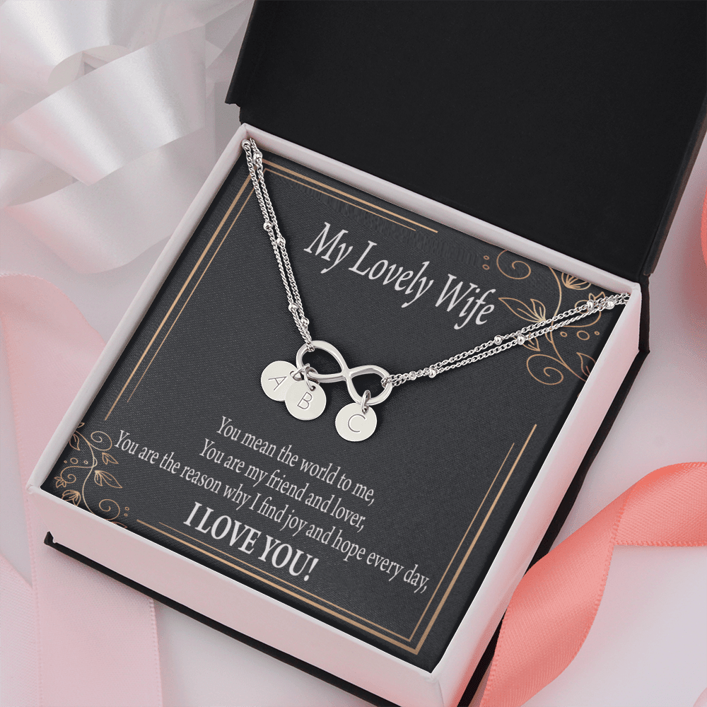 To My Wife You Are The Reason Infinity Bracelet With Initial Charms - Infinity Bracelet