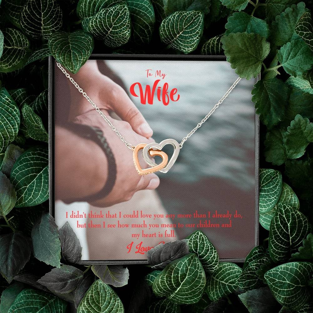 Wife Gift For Wife Birthday Meaningful Wife Message Inseparable Love Pendant 18k Rose Gold Finish 16� - Interlocking Hearts Necklace