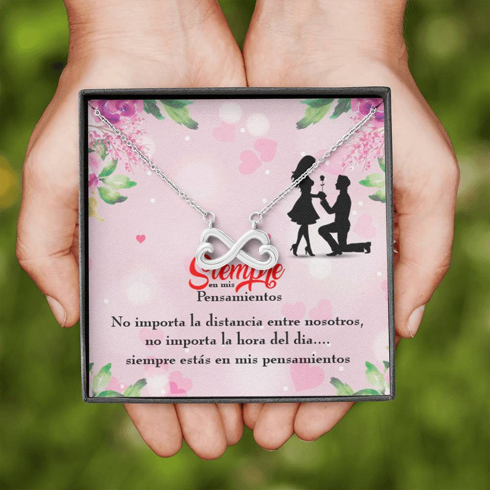 Siempre En Mis Pensamientos Spanish Necklace Infinity Pendant Stainless Steel Wife Gift - Infinity Love Necklace