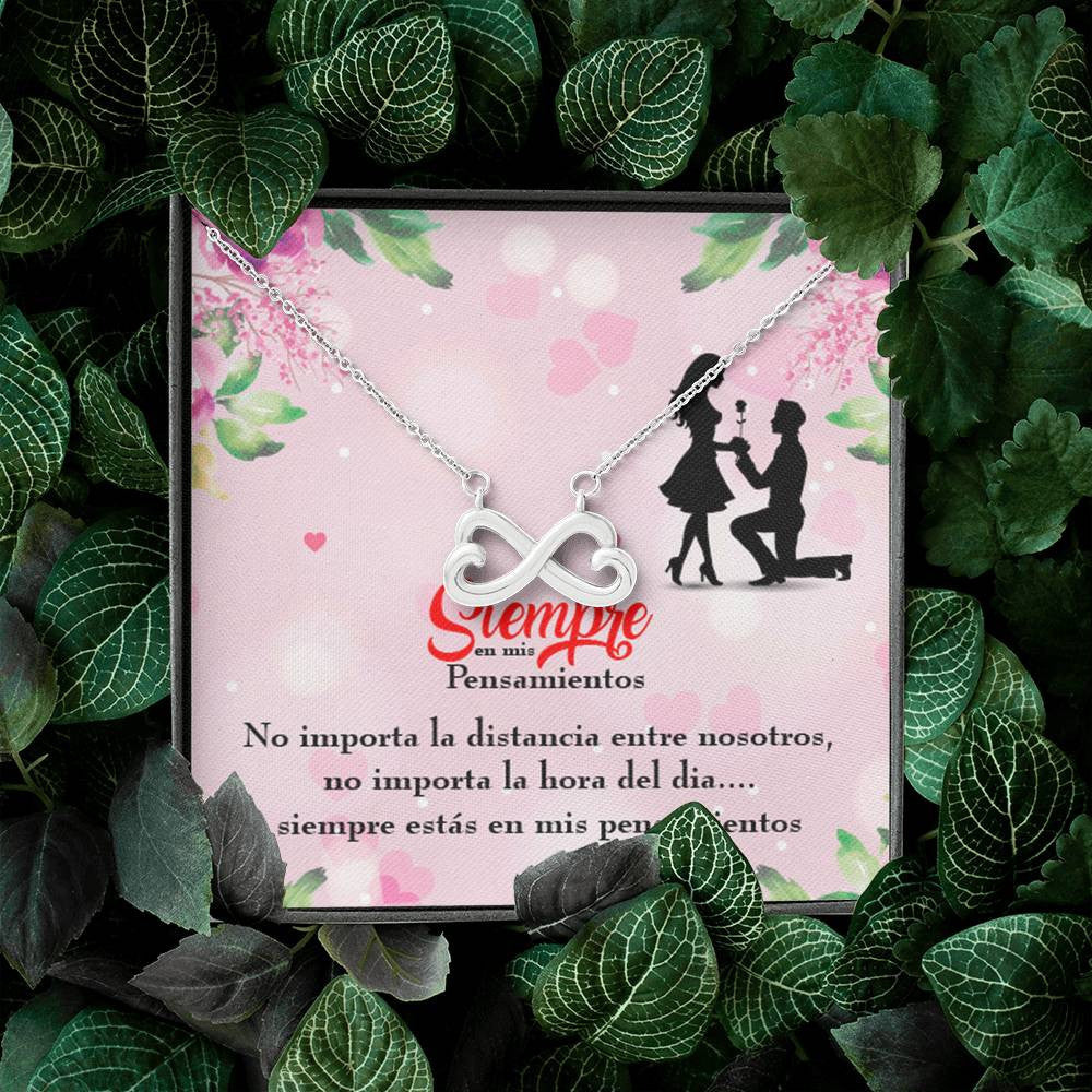Siempre En Mis Pensamientos Spanish Necklace Infinity Pendant Stainless Steel Wife Gift - Infinity Love Necklace