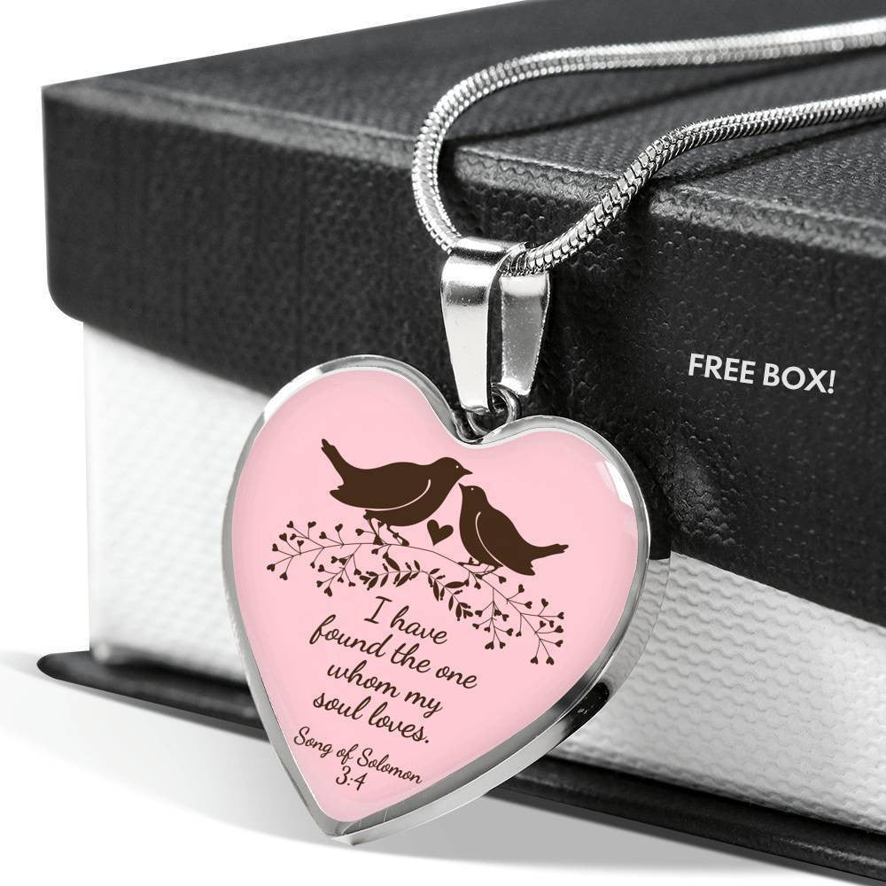 Song Of Solomon 3:4 Necklace Heart Pendant 18-22" - Luxury Heart Pendant Necklace Gift Idea For Her/Him