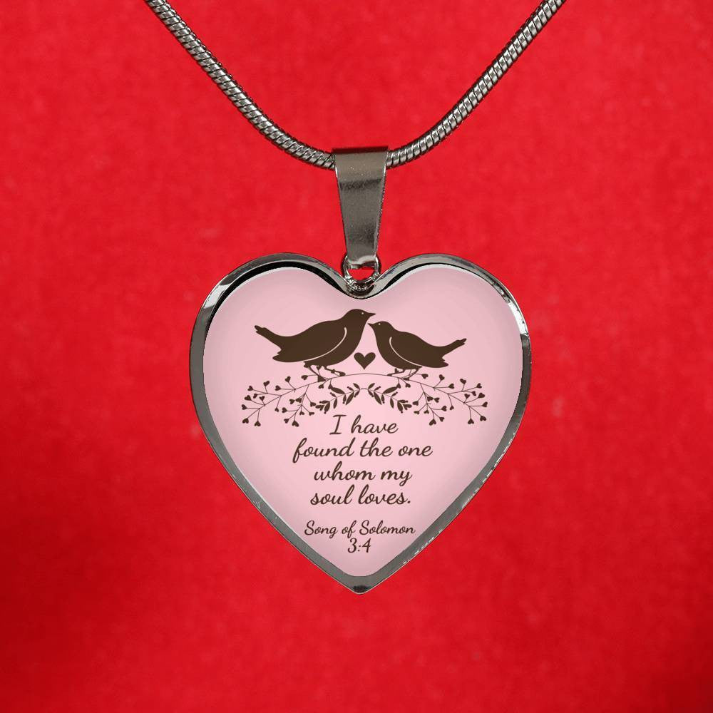 Song Of Solomon 3:4 Necklace Heart Pendant 18-22" - Luxury Heart Pendant Necklace Gift Idea For Her/Him