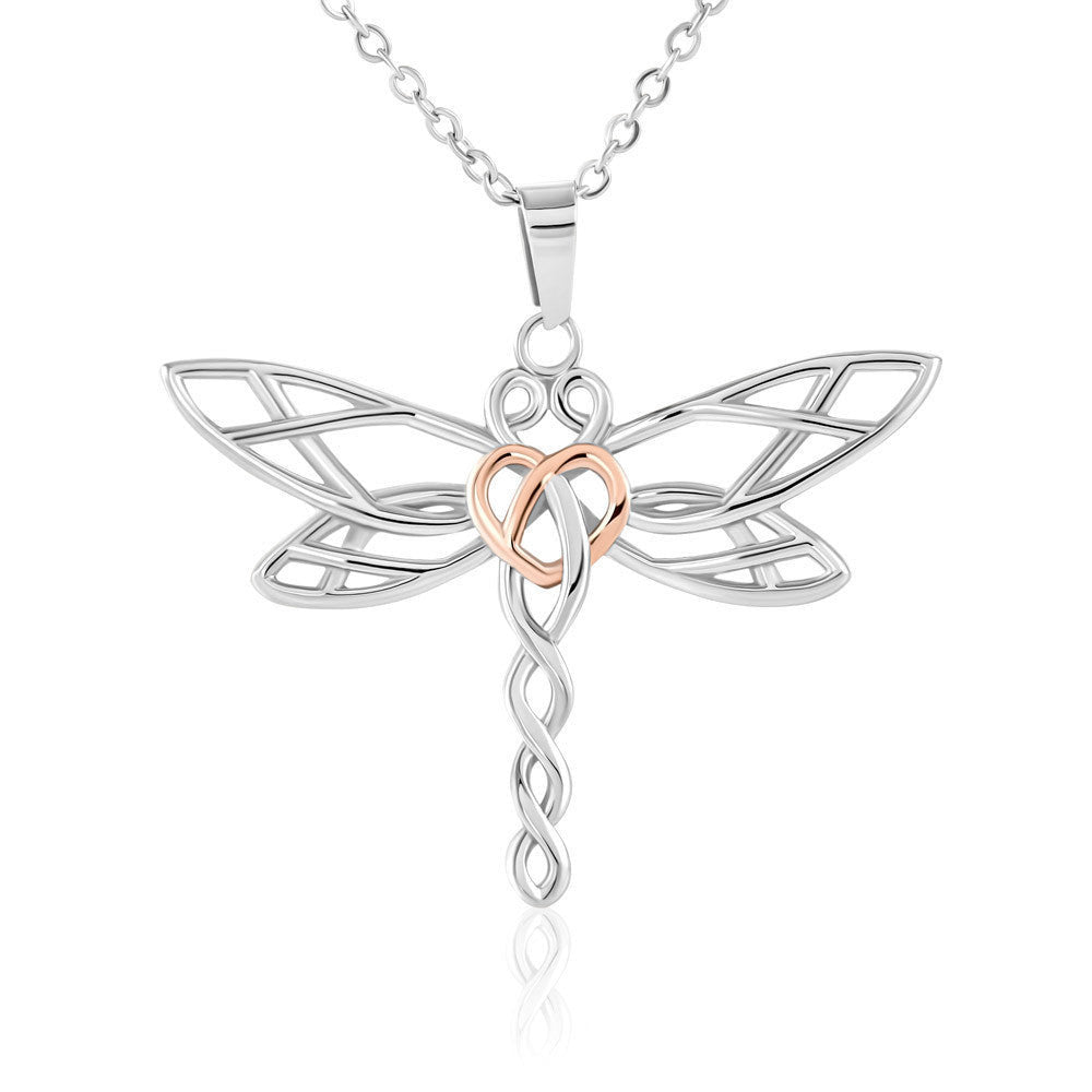 To My Wife Flower to My Life Partner Dragonfly Necklace Message Card - Dragonfly