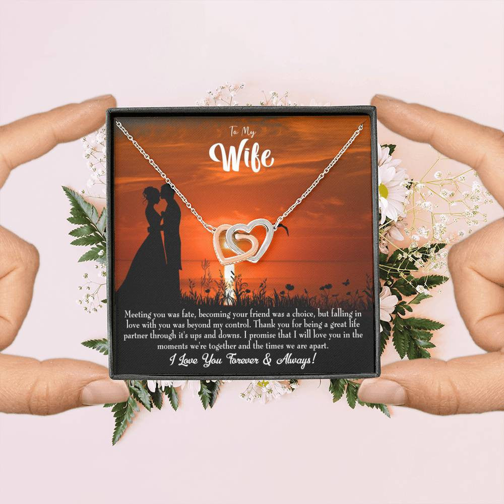 Wife Gift For Wife Birthday Always And Forever Inseparable Love Pendant 18k Rose Gold Finish 16� - Interlocking Hearts Necklace