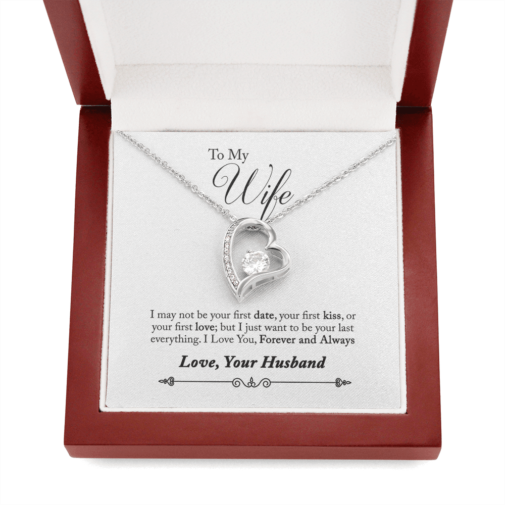 To My Wife Forever And Always Forever Pendant 18k Gold or Stainless Steel 18" Necklace - Forever Love Necklace Gift Idea For Woman