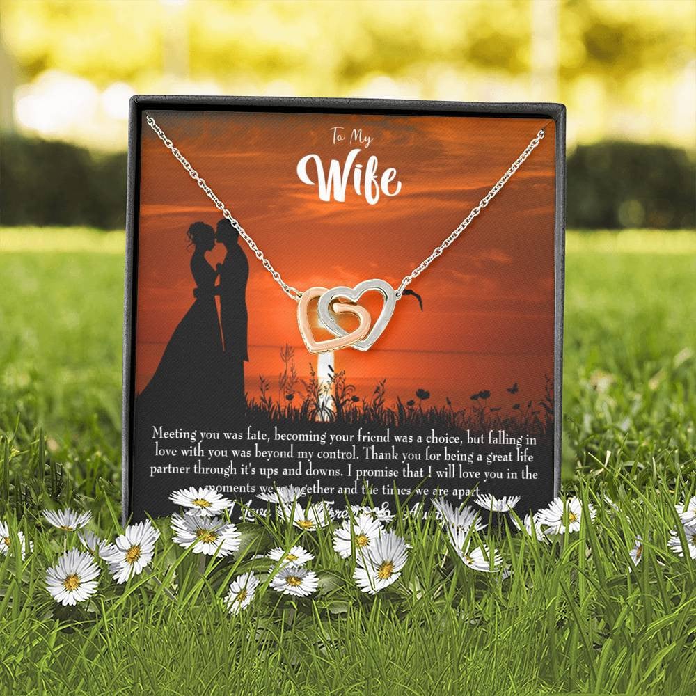 Wife Gift For Wife Birthday Always And Forever Inseparable Love Pendant 18k Rose Gold Finish 16� - Interlocking Hearts Necklace