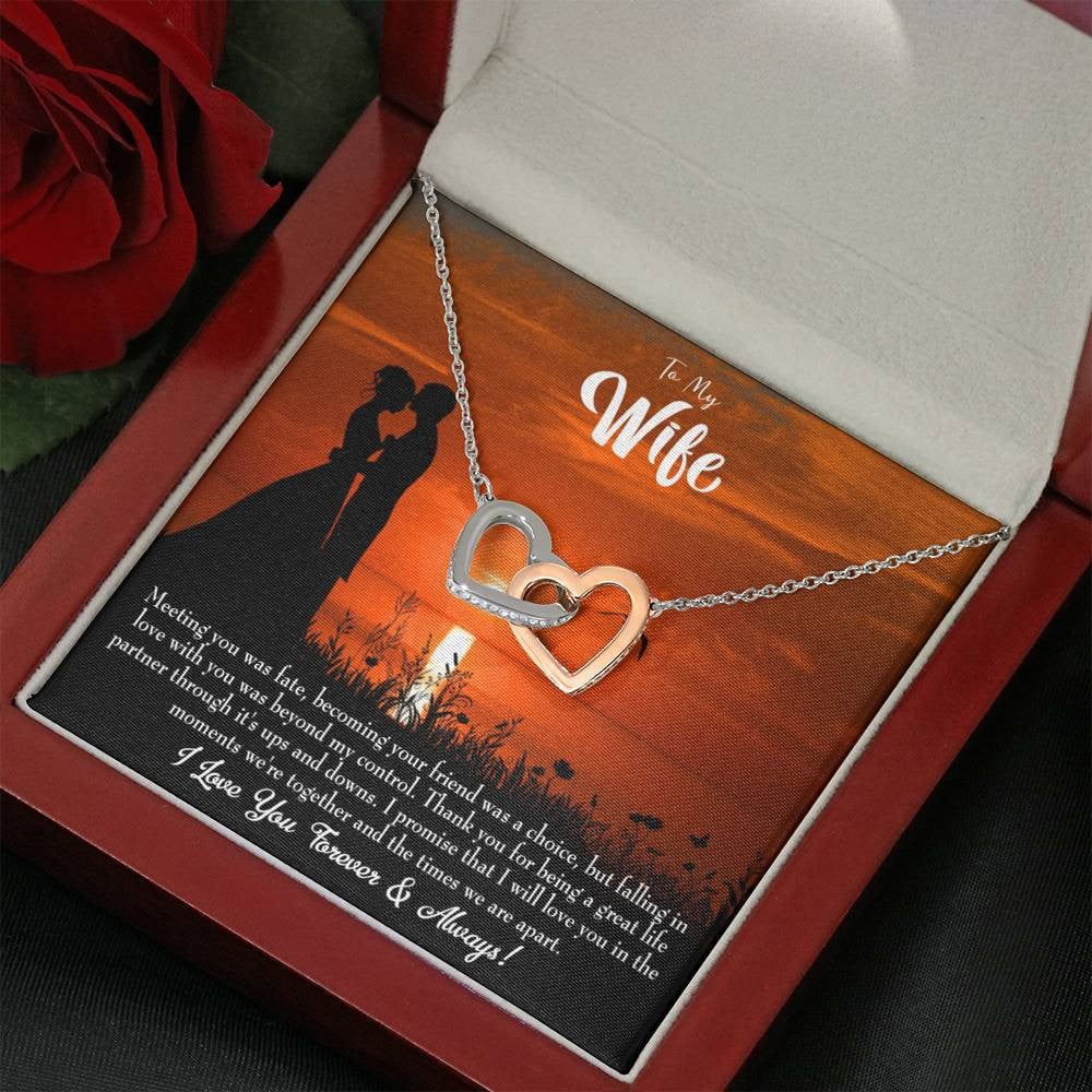 Wife Gift For Wife Birthday Always And Forever Inseparable Love Pendant 18k Rose Gold Finish 16� - Interlocking Hearts Necklace