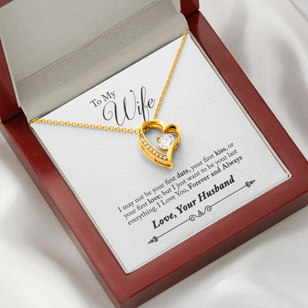 To My Wife Forever And Always Forever Pendant 18k Gold or Stainless Steel 18" Necklace - Forever Love Necklace Gift Idea For Woman
