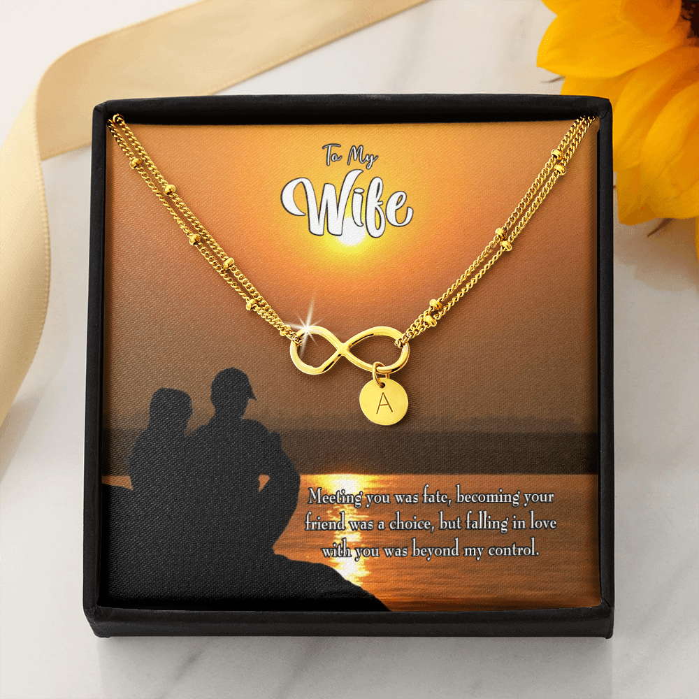 To My Wife You're My Faith Infinity Bracelet With Initial Charms - Infinity Bracelet