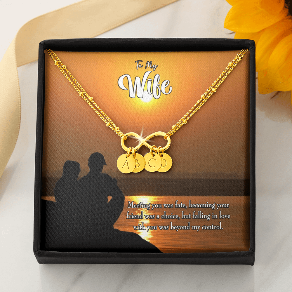To My Wife You're My Faith Infinity Bracelet With Initial Charms - Infinity Bracelet