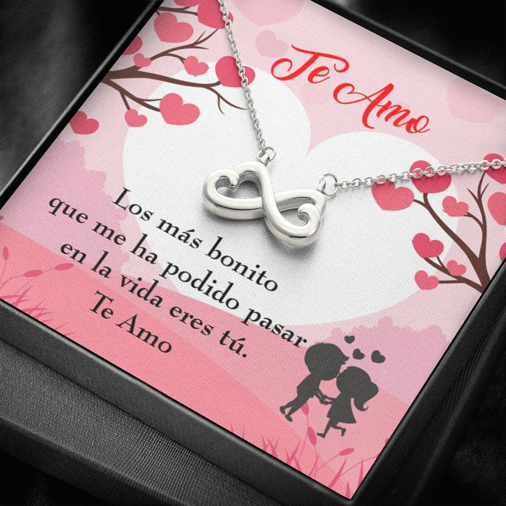 Te Amo Spanish Necklace Infinity Stainless Steel Pendant Love Message Card Wife Gift - Infinity Love Necklace