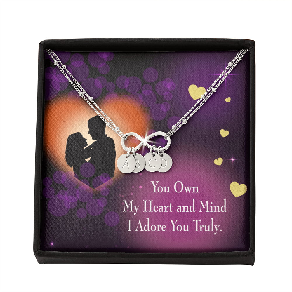 To My Wife Adore You Infinity Bracelet With Initial Charms - Infinity Bracelet