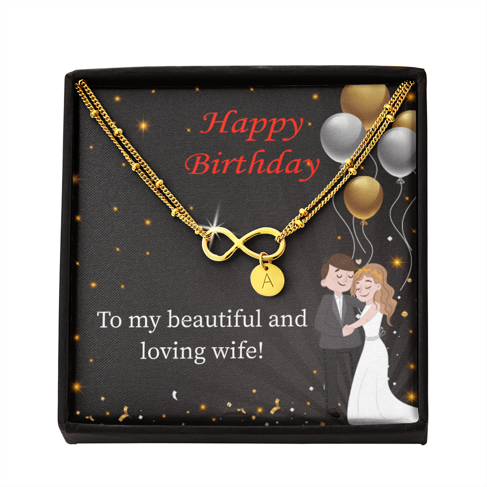 Beautiful And Loving Wife Infinity Bracelet With Initial Charms - Infinity Bracelet