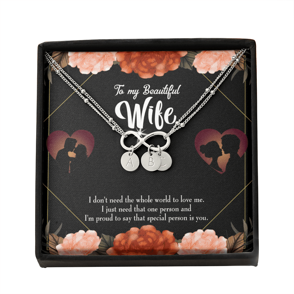 To My Wife Special Person Infinity Bracelet With Initial Charms - Infinity Bracelet