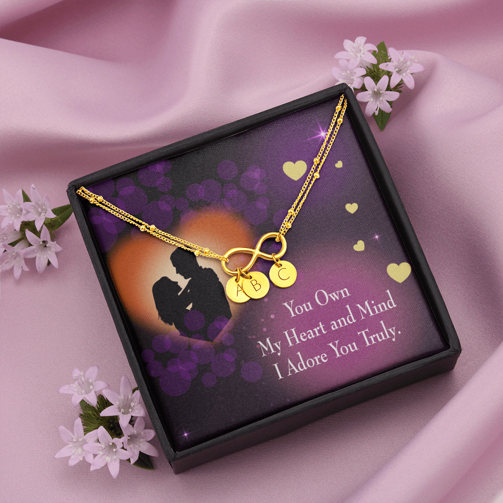 To My Wife Adore You Infinity Bracelet With Initial Charms - Infinity Bracelet