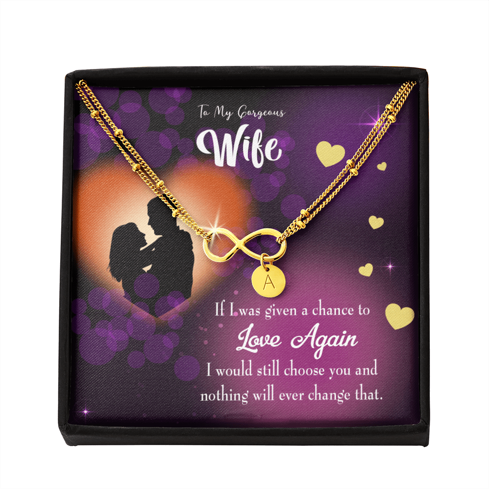 To My Wife Love Again Infinity Bracelet With Initial Charms - Infinity Bracelet