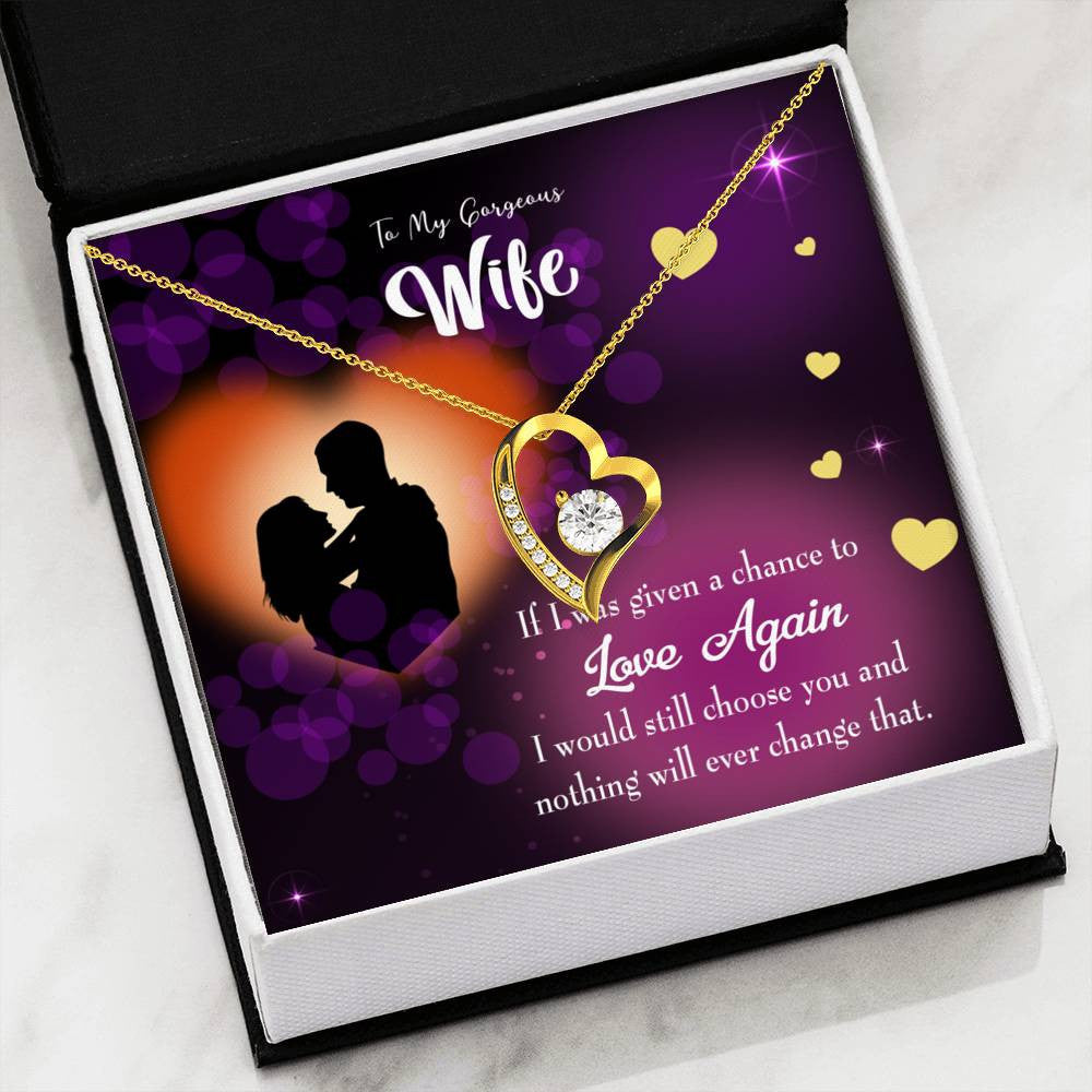 Gift For Wife Love Again Forever Love NecklaceHeart Pendant Stainless Steel or 18k Gold - Forever Love Necklace Gift Idea For Woman