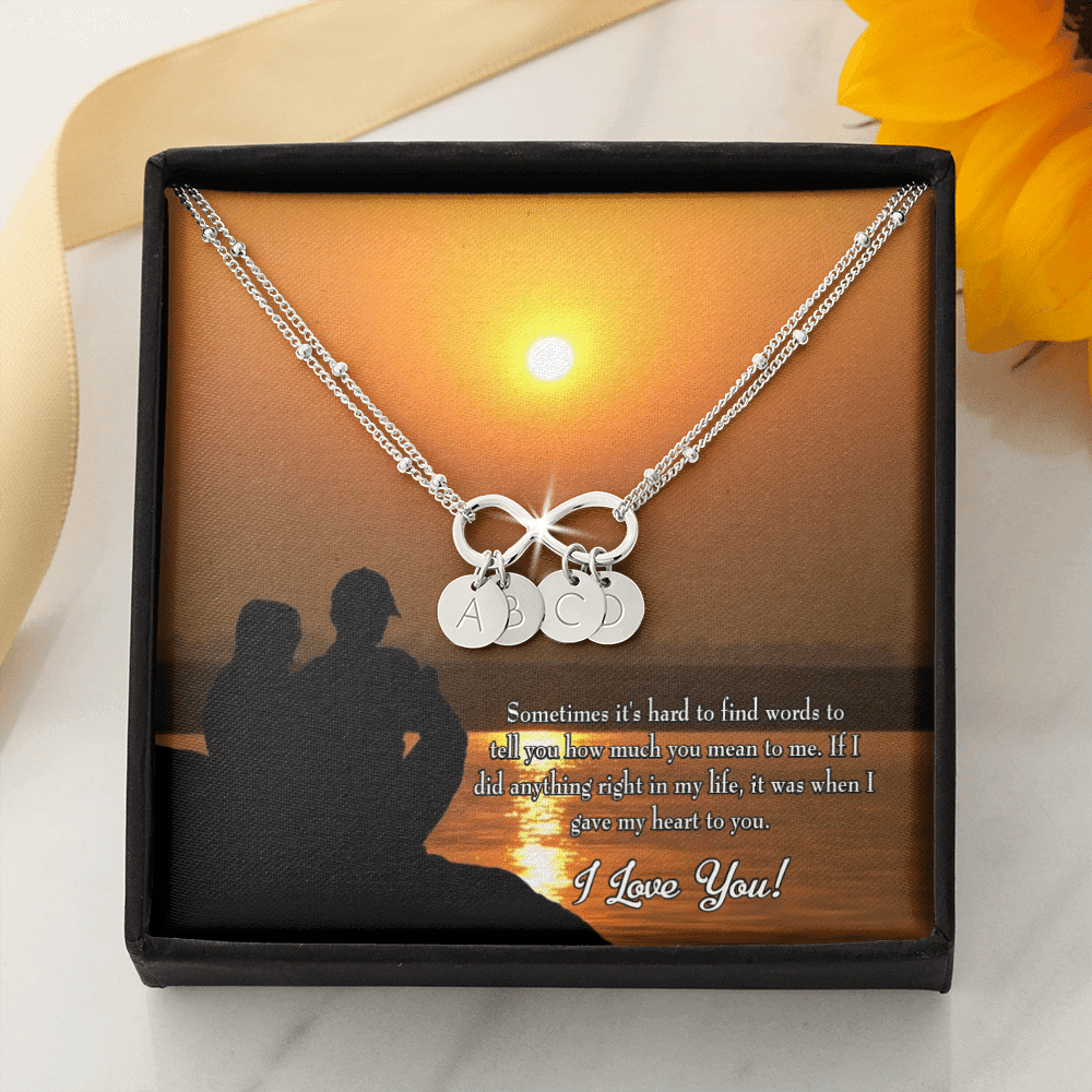 To My Girlfriend You Have My Heart Infinity Bracelet With Initial Charms - Infinity Bracelet