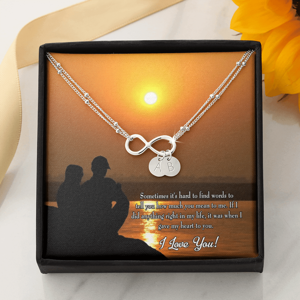 To My Girlfriend You Have My Heart Infinity Bracelet With Initial Charms - Infinity Bracelet
