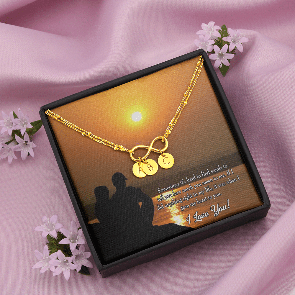 To My Girlfriend You Have My Heart Infinity Bracelet With Initial Charms - Infinity Bracelet
