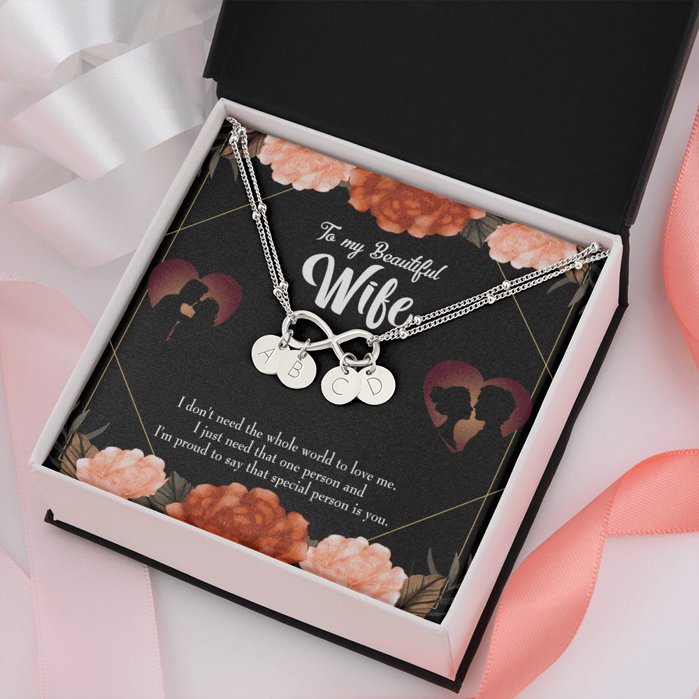 To My Wife Special Person Infinity Bracelet With Initial Charms - Infinity Bracelet
