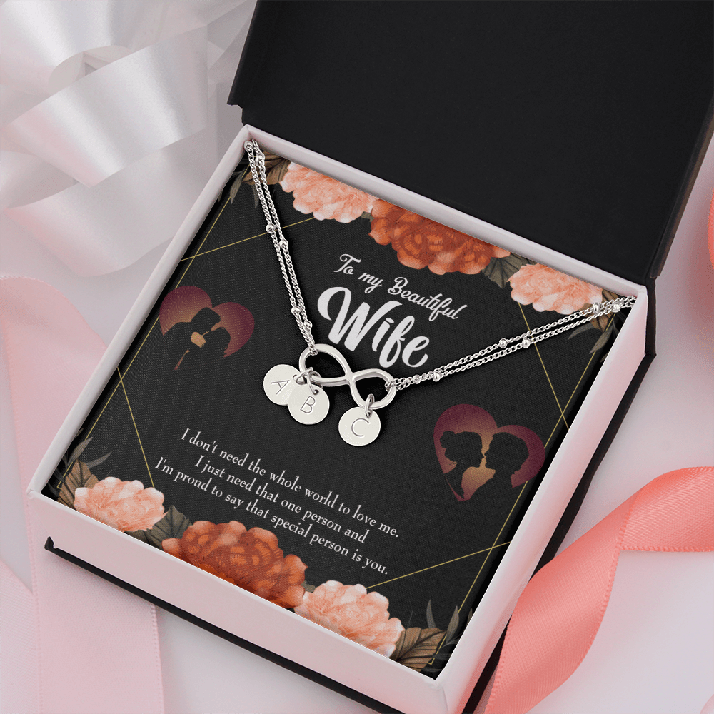 To My Wife Special Person Infinity Bracelet With Initial Charms - Infinity Bracelet