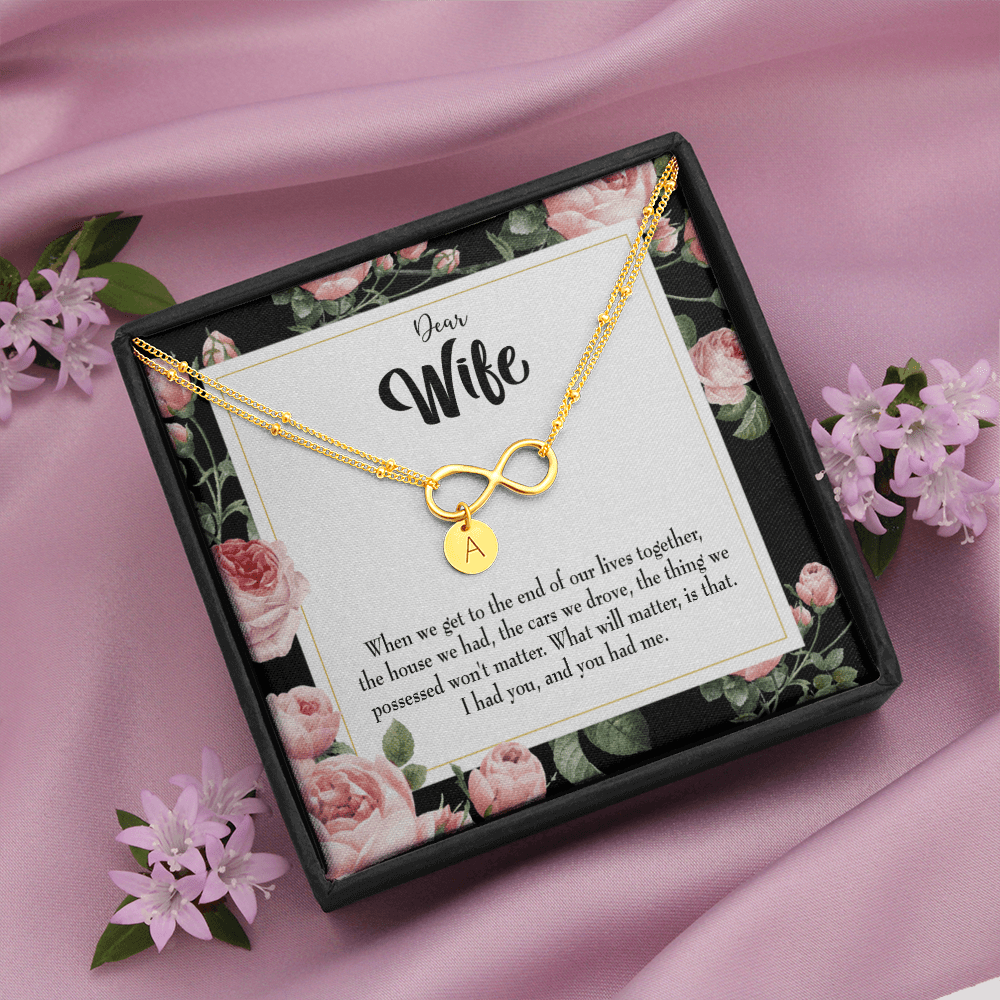 To My Wife Have Each Other Infinity Bracelet With Initial Charms - Infinity Bracelet
