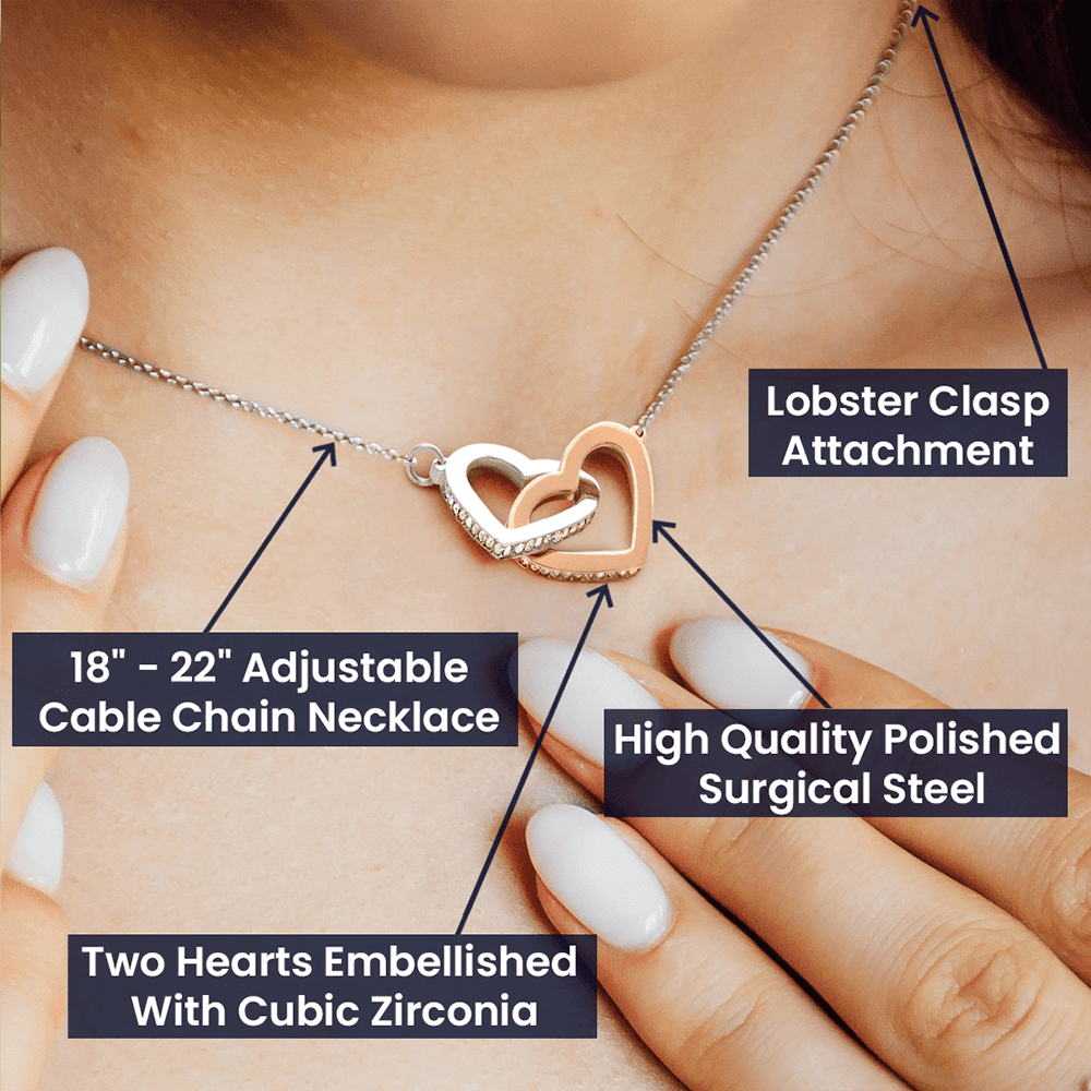 Wife Gift For Wife Birthday Favorite Story Inseparable Love Pendant 18k Rose Gold Finish 16� - Interlocking Hearts Necklace