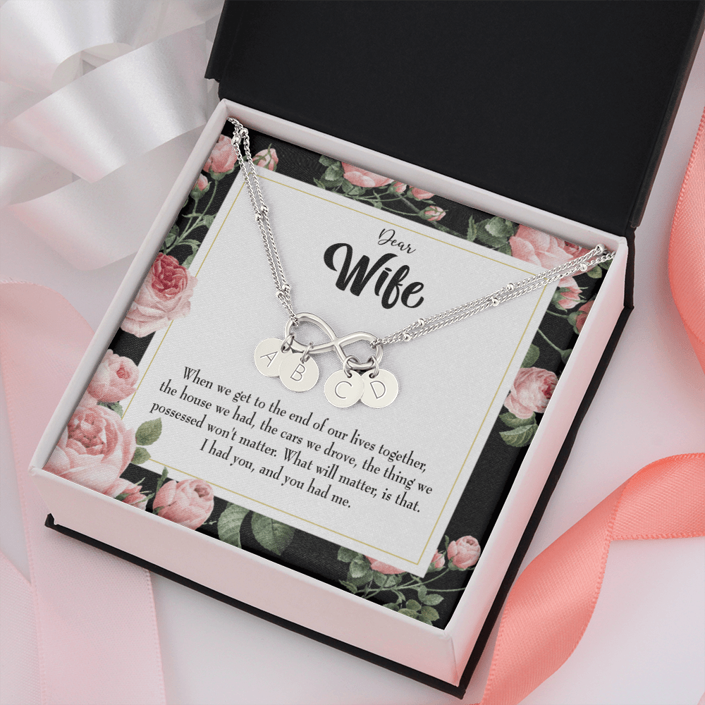 To My Wife Have Each Other Infinity Bracelet With Initial Charms - Infinity Bracelet