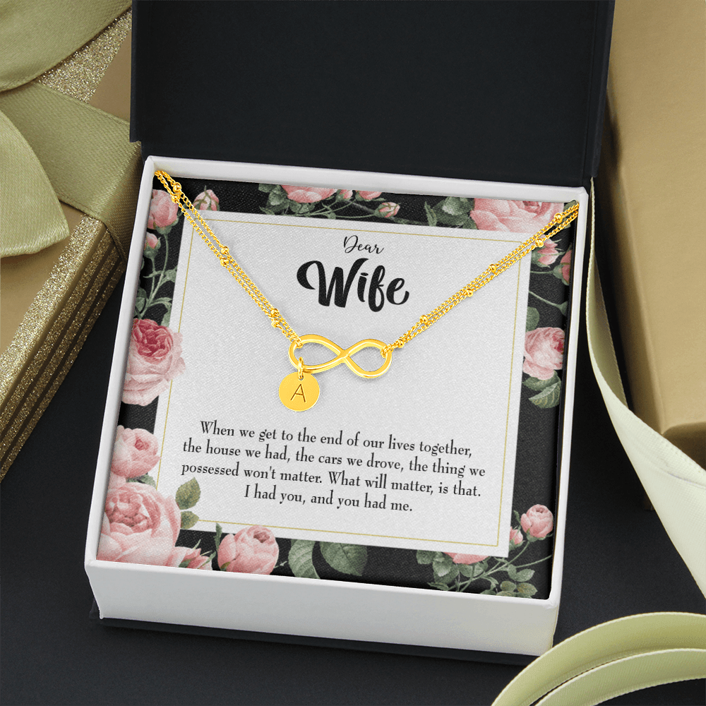 To My Wife Have Each Other Infinity Bracelet With Initial Charms - Infinity Bracelet