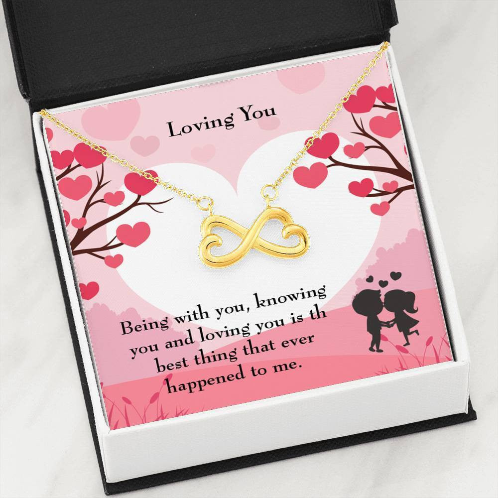 Loving You Infinity Stainless Steel Pendant Love Message Card Wife Gift - Infinity Love Necklace