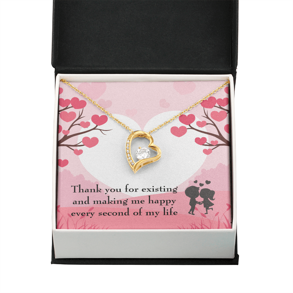 To My Wife Girlfriend You Make Me Happy Message Card Forever Necklace - Forever Love Necklace Gift Idea For Woman