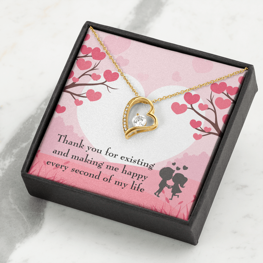 To My Wife Girlfriend You Make Me Happy Message Card Forever Necklace - Forever Love Necklace Gift Idea For Woman