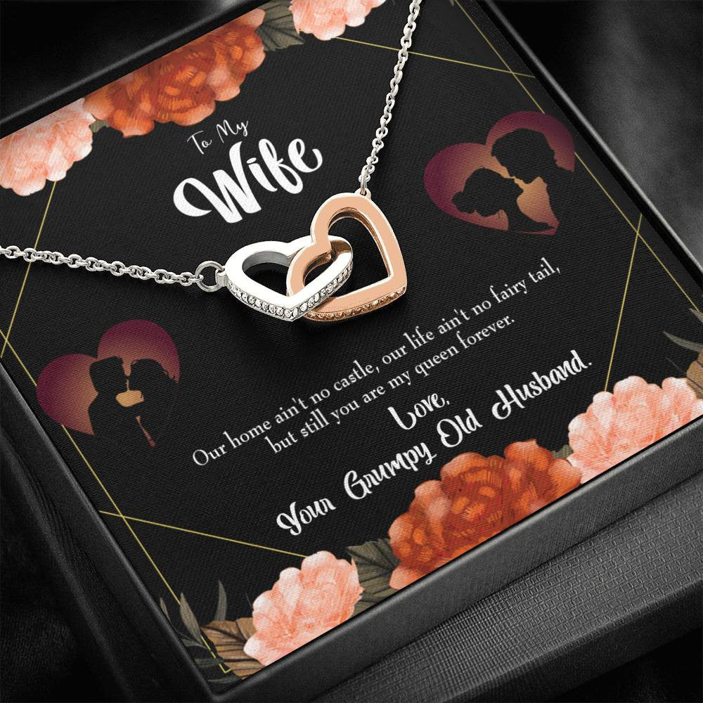 Wife Gift For Wife Birthday Fairytale Life Inseparable Love Pendant 18k Rose Gold Finish 16� - Interlocking Hearts Necklace