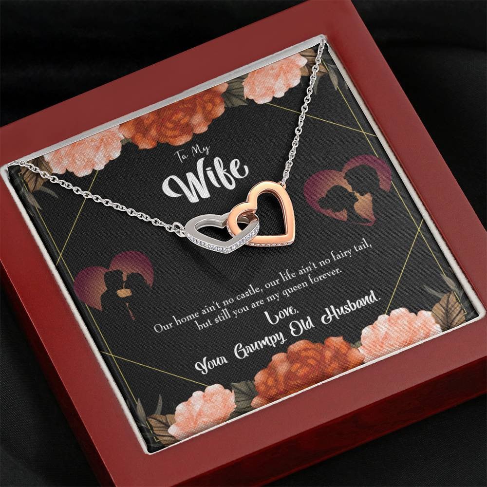 Wife Gift For Wife Birthday Fairytale Life Inseparable Love Pendant 18k Rose Gold Finish 16� - Interlocking Hearts Necklace